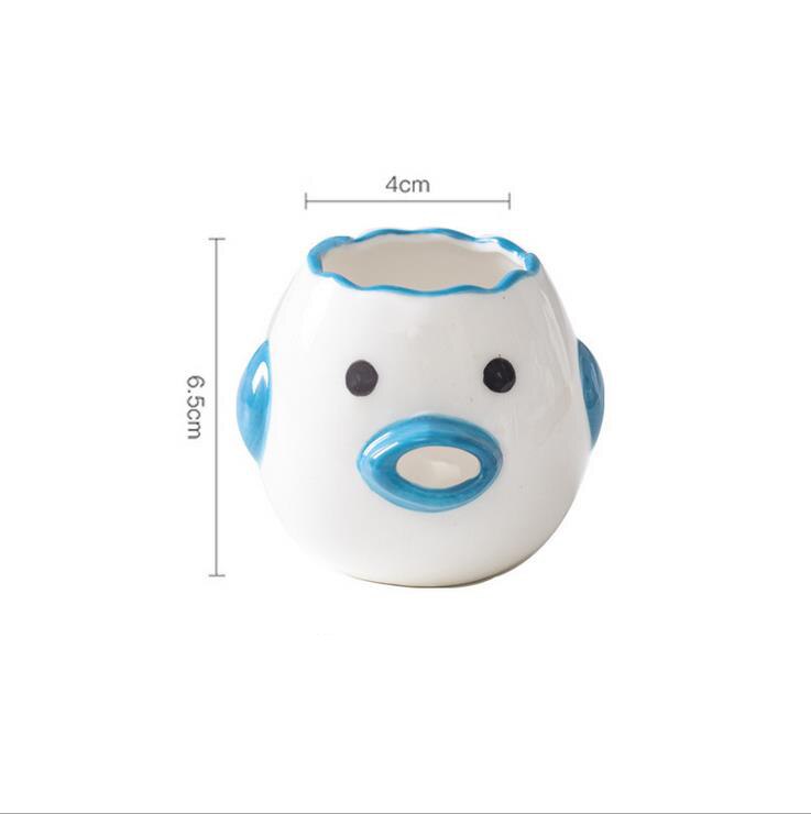 Kitchen Ceramic Cartoon Egg White Separator Yolk Dividers Chicken Kitchen Tool Cute Egg Yolk White Separator Cartoon Chick: Blue