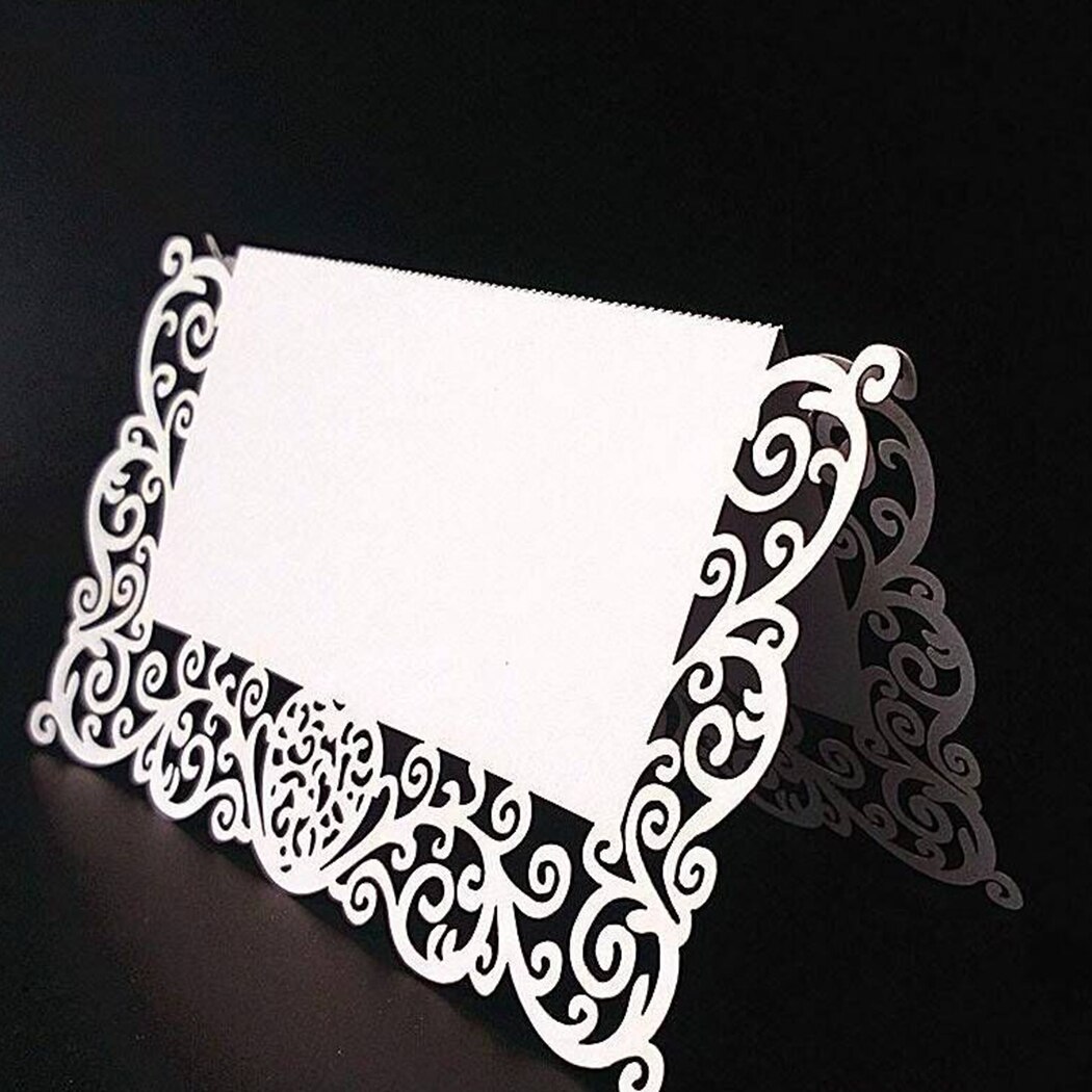 50PCS Wedding Place Card Decorative Hollow Table Tent Card Party Name Card