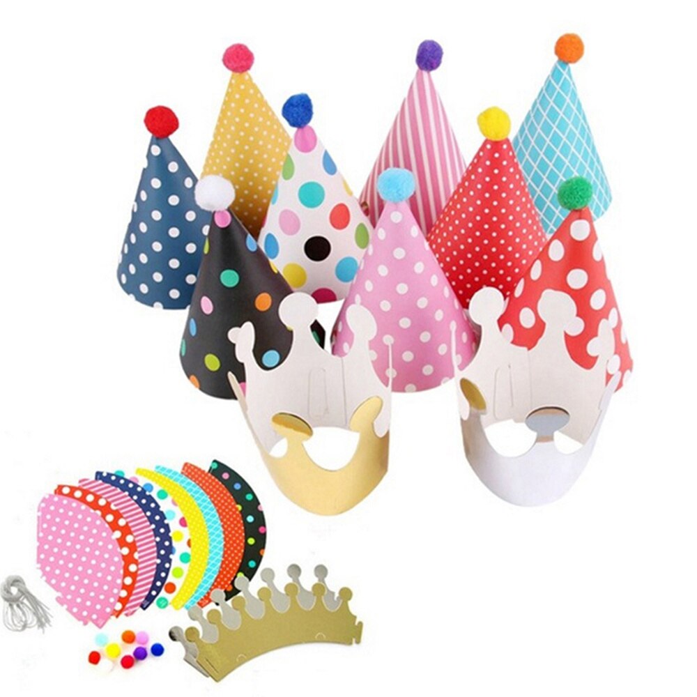 44pcs Chic Birthday Paper Hat Children Photo Props Unique Paper Cap Party Supplies Favors for Kids