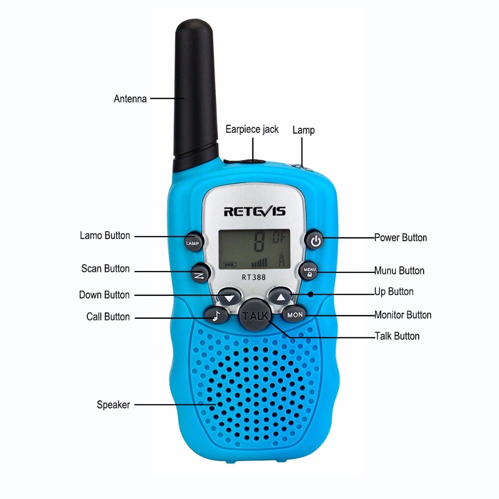 1pc Mini Walkie Talkie Kids Radio Retevis RT388 0.5W UHF 462-467MHz US Frequency Portable Two Way Radio J7027