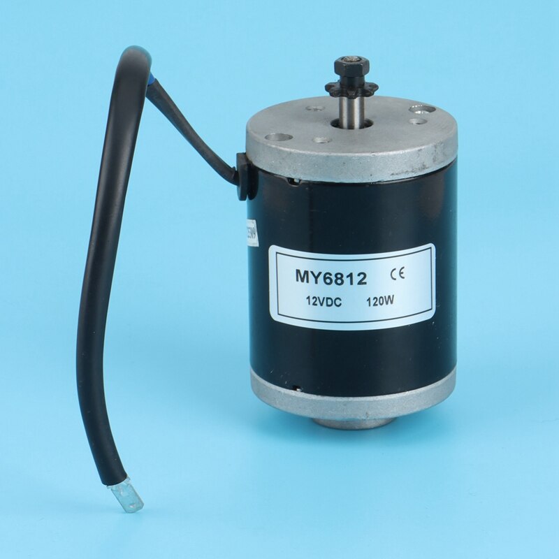 Motor de alta velocidad con piñón para patinete eléctrico, Motor de cepillo pequeño con polea de correa, MY6812, 12V, 120W