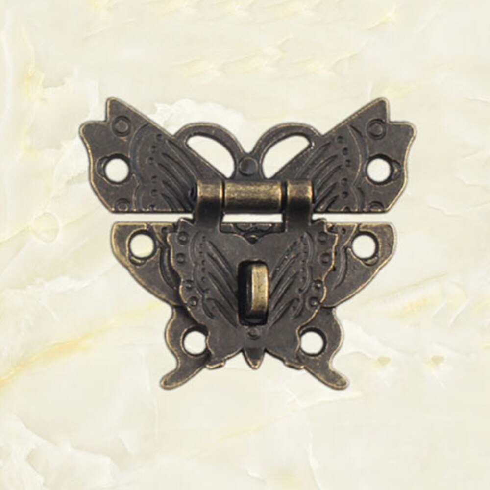 2PCS Antique Alloy Wood Box Padlock Clasp Drawer Suitcases Hasp Buckle Clasp Furniture