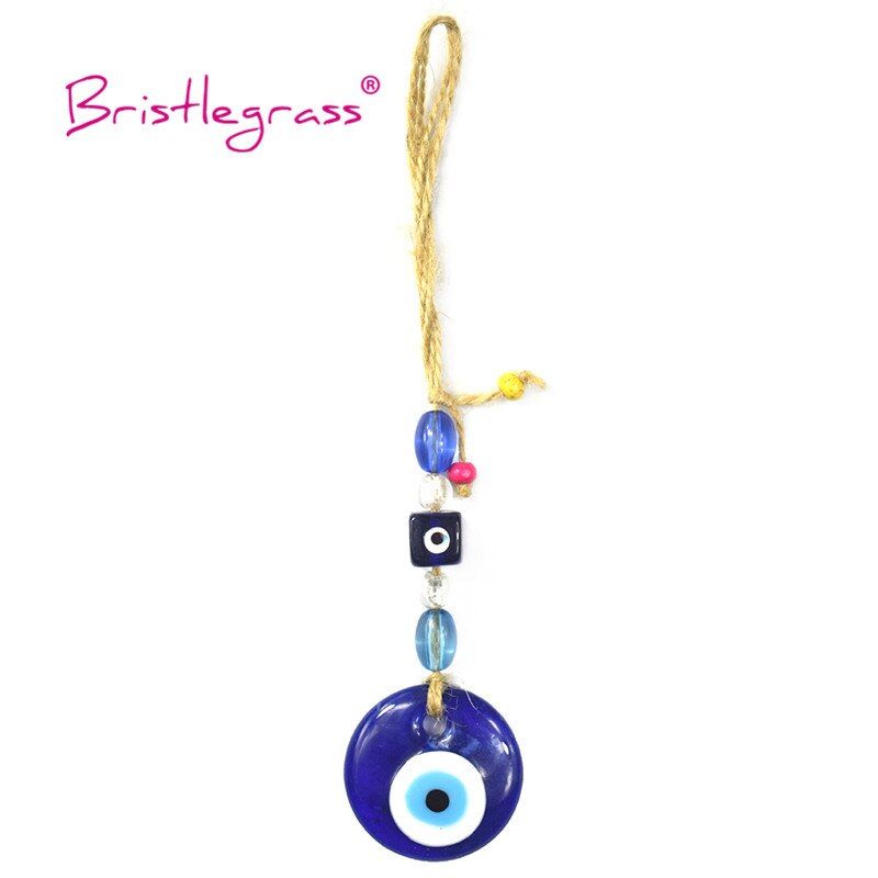 Bristegrass tyrkisk blå onde øennå glass amulett lykkeamulett bil veggheng anheng pendel velsignelse beskyttelse kunst dekor: B