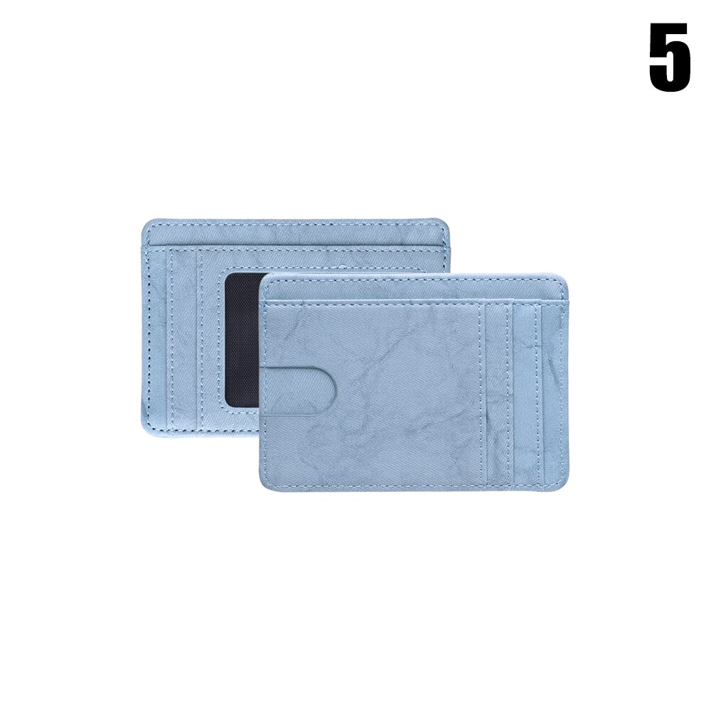 1PC PU cuir ID crédit porte-carte mince RFID blocage étui pour hommes femmes petit Mini carte sac cartes bancaires couverture: 5