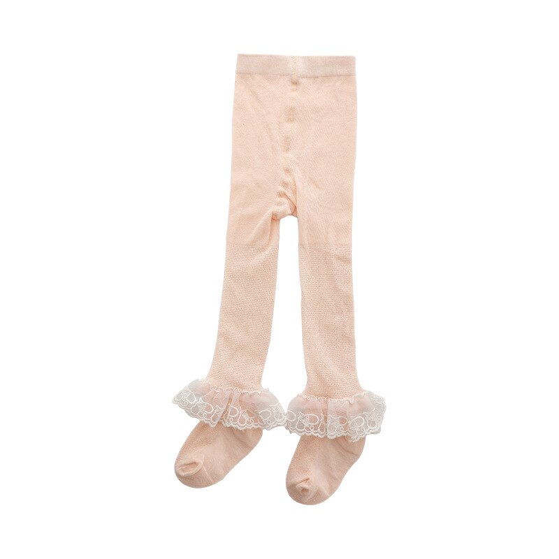 Spring Mesh Thin Lace Baby Pantyhose Kids Girls Princess Tights Cute Flower Children Stockings White Soft Cotton Hosiery