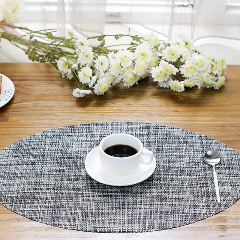 45*30cm Table Mat PVC Elliptical Non-Slip Placemat Heat Insulation Pads Kitchen Restaurant Bowl Plate Cup Pad AI