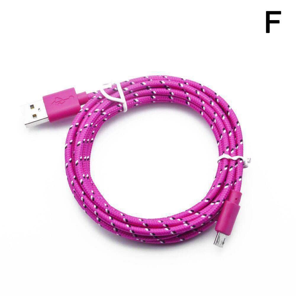 1m 10 farben Nylon Geflochtene Mikro USB Kabel Daten synchronisieren USB Ladegerät Kabel Für Samsung Xiaomi Android Telefon Kabel schnelle Ladung: Lavendel