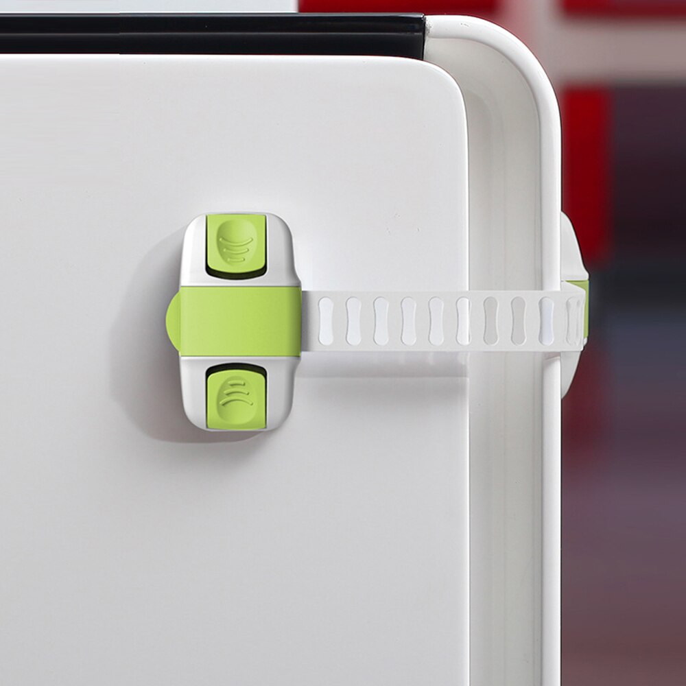 1Pcs Child Safety Multifunctional Adjustable Drawer Lock Safety Lock Protection Drawer Cabinet Refrigerator Lock: green