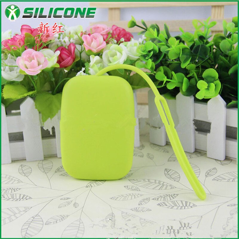 Small fresh Green Silicone Key Bag Newest style popular Key Ring Wallet Holder Hook Case