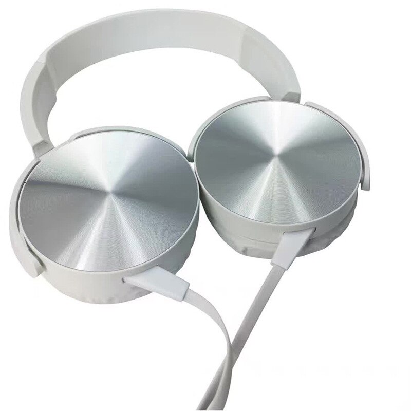 Przewodowy zestaw słuchawkowy uniwersalny zestaw głośnomówiący Subwoofer z mikrofonem stereofoniczny zestaw słuchawkowy: biały