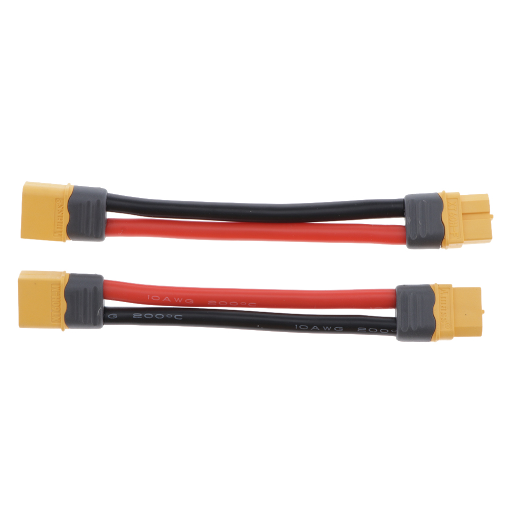 2 pacotes rc carregador 100mm xt60 plug macho fêmea cabo de extensão fio 10awg