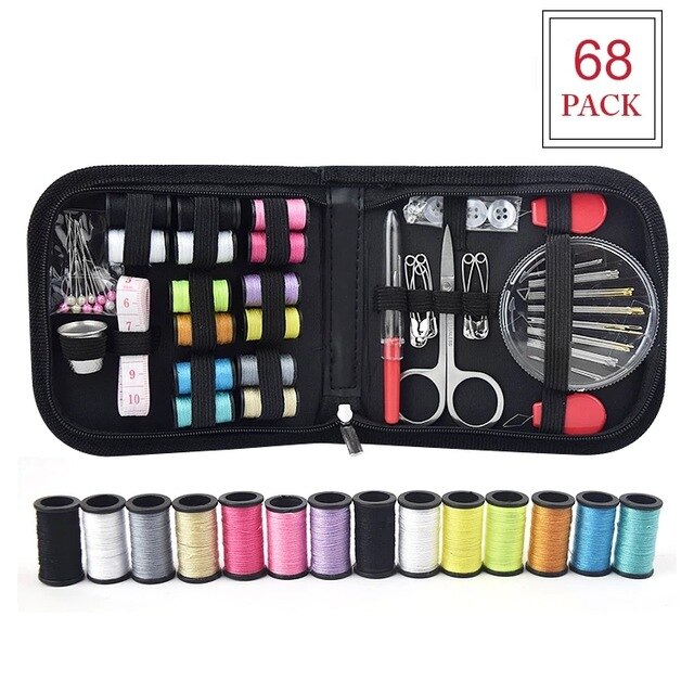 Sewing Kits 68/98/183/200pcs Storage DIY Multi-function Arts Craft Box Set Hand Quilting Stitching Embroidery Thread Sewings Kit: 68 PCS