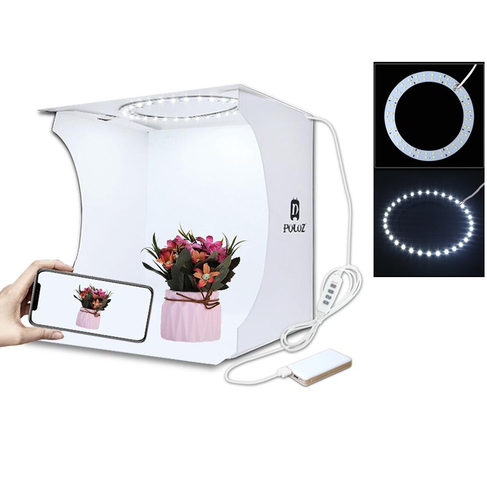 MAMEN Softbox boîte à lumière photographie Studio Mini anneau lumière Led éclairage Photo salle boîte vidéo tir tente boîte Kit 6 Backgrops