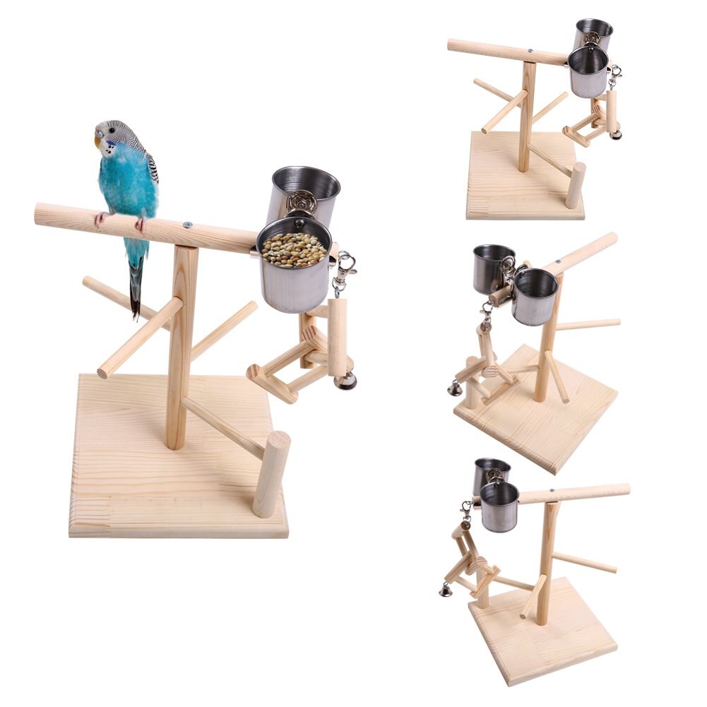 Soporte para loros, parque infantil para aves, percha de madera, soporte de gimnasio, Corralito, juguetes, ejercicio, gimnasio, Conure, Lovebirds