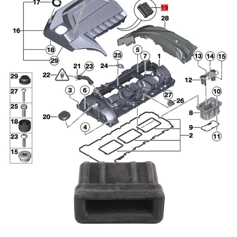 17111712911 Rubber Motor Bovenste Radiator Mounts Voor Bmw E32 E38 E34 E39 735I 1988-1992 740I 1993-1994 750IL 1988-1994