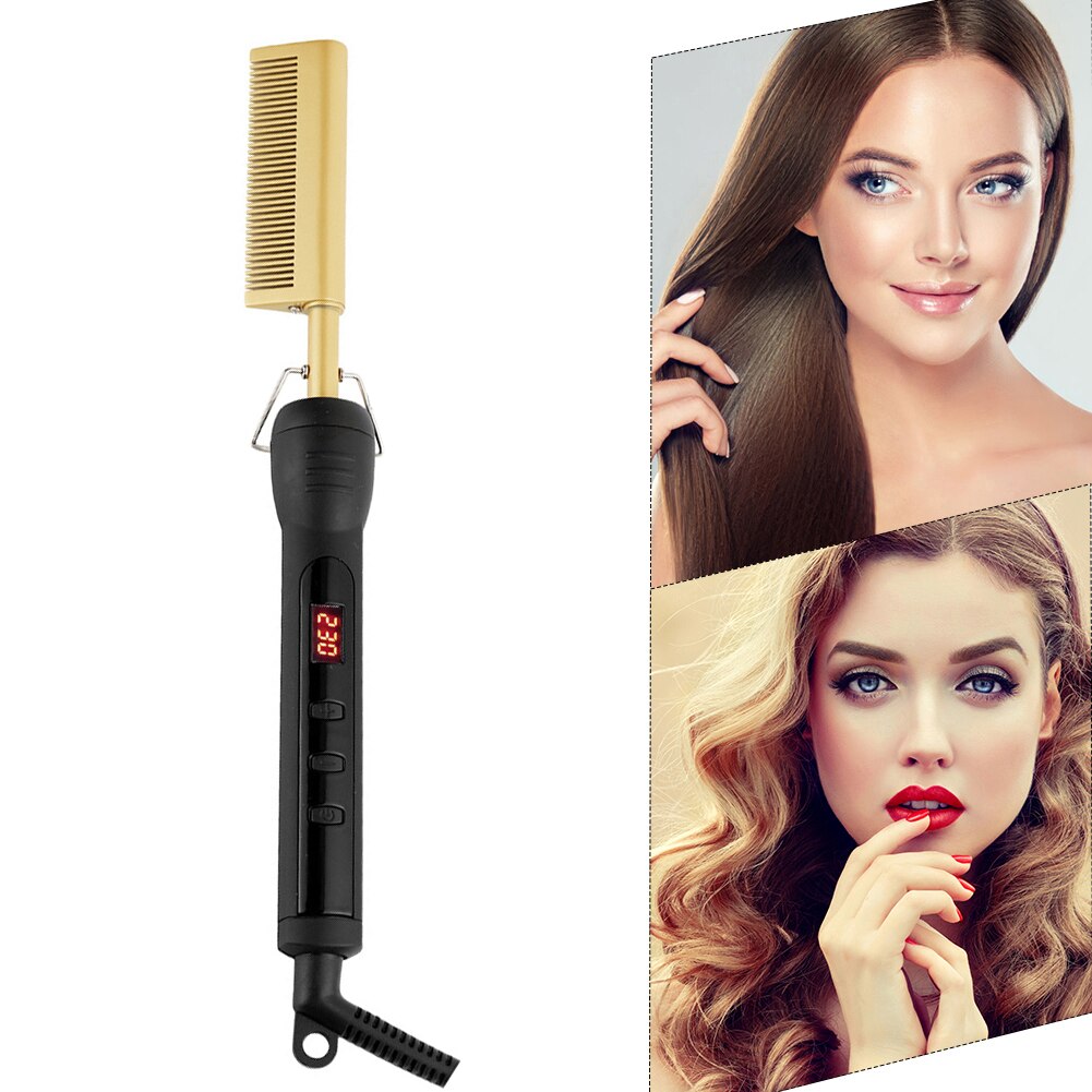 Hair Straightener Curler Ceramic Heating Tube Straightening Dual-purpose Curling Rod Straightening Curly Hair 3in1 Comb