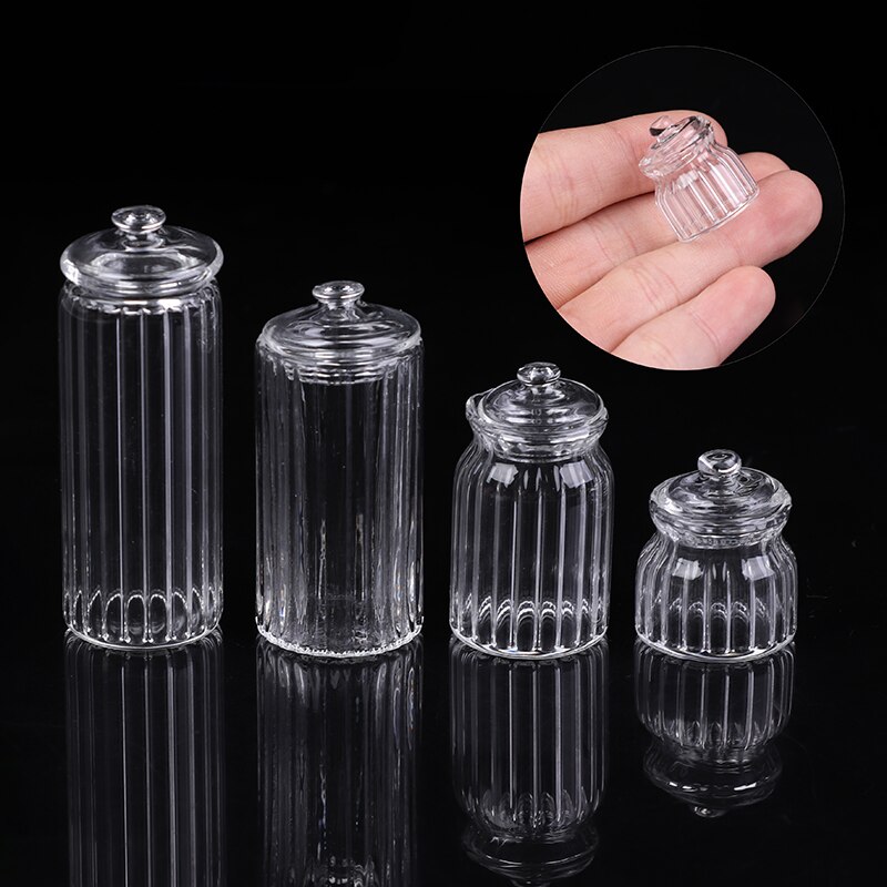 Mini Resin Candy Jar for 1/12 Dollhouse Miniature Accessories Simulation Candy Bottle Model Toy for Doll House