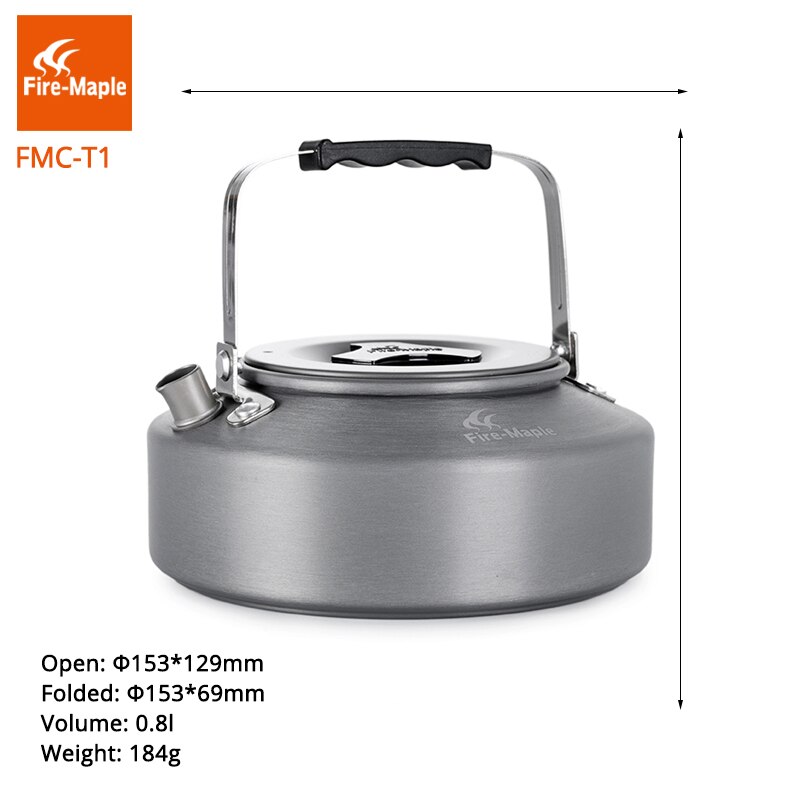 Feuer Ahorn draussen Camping Kaffee Tee Topf Camping Wandern ultraleicht Wasserkocher Aluminium Legierung 0,8 L mit Wärme nachweisen Griff Tee FMC-T1