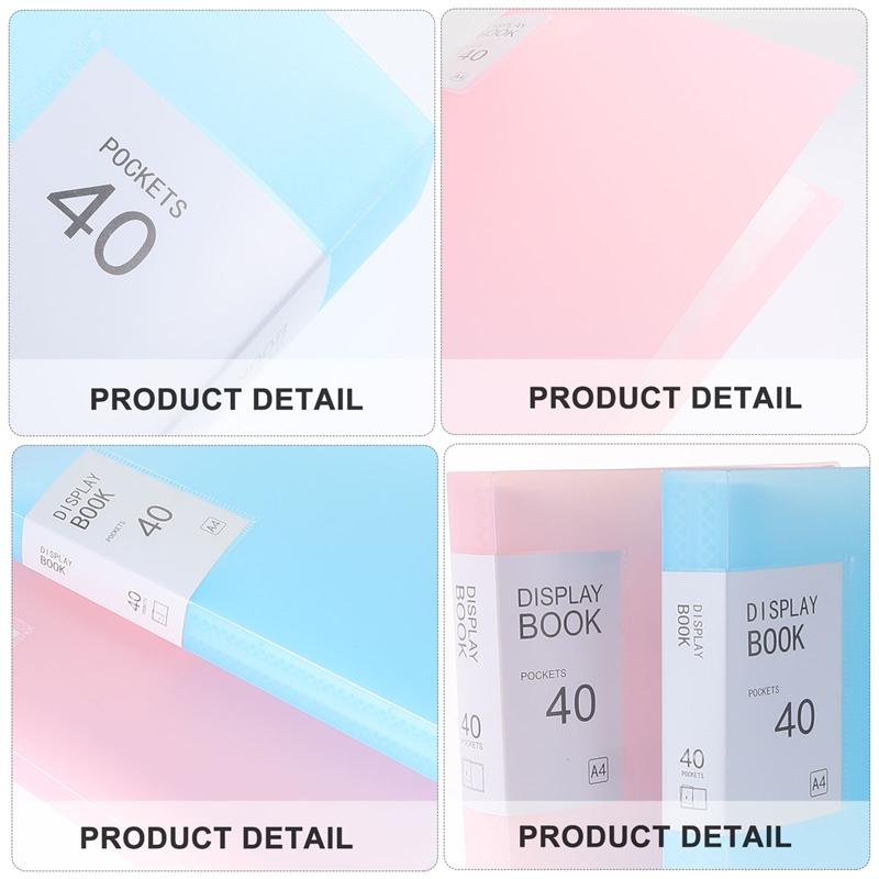 2 Pcs 1 Bag A4 Plastic Magazine Folders Office Files Storage Files (40 Pages)