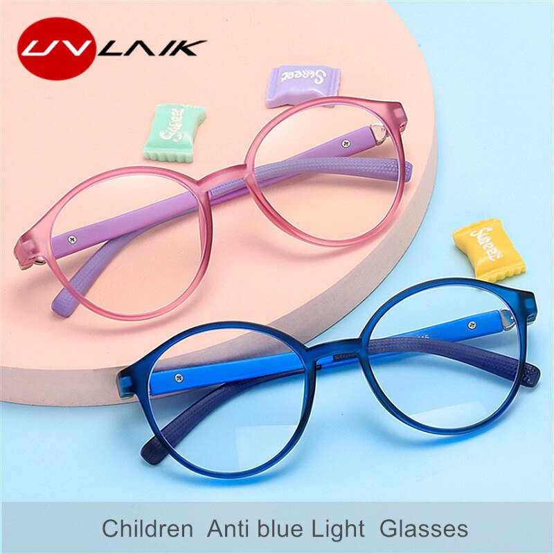 Uvlaik blåt lys blokerende briller børn dreng pige computer briller stel børn  uv400 brille stel
