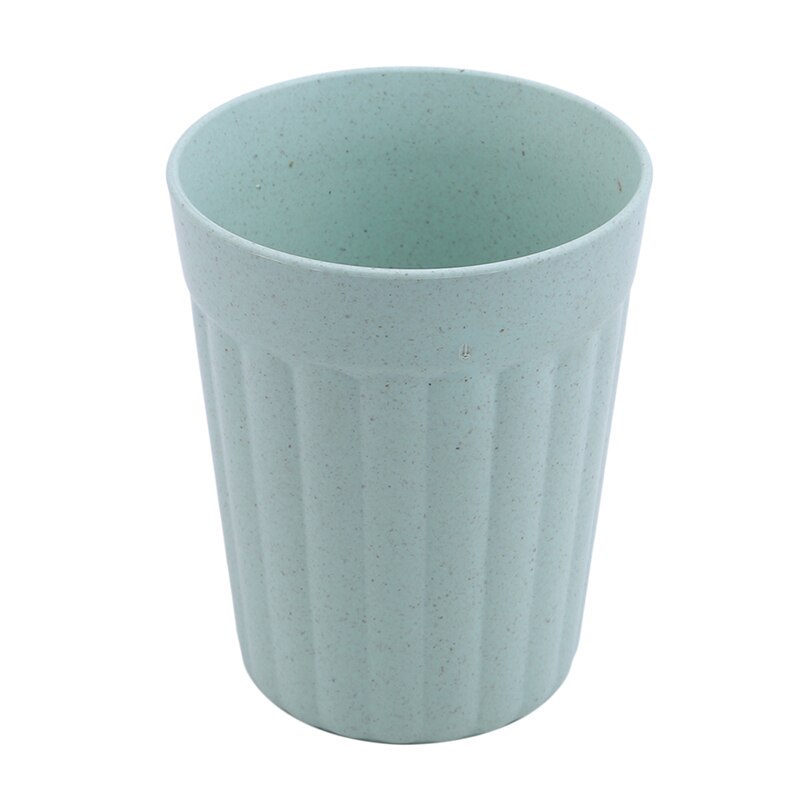 Bambu fiber miljövatten barn frukost plast miljövänligt vete halm kaffe te mjölk dryck kopp tandborste: Grön