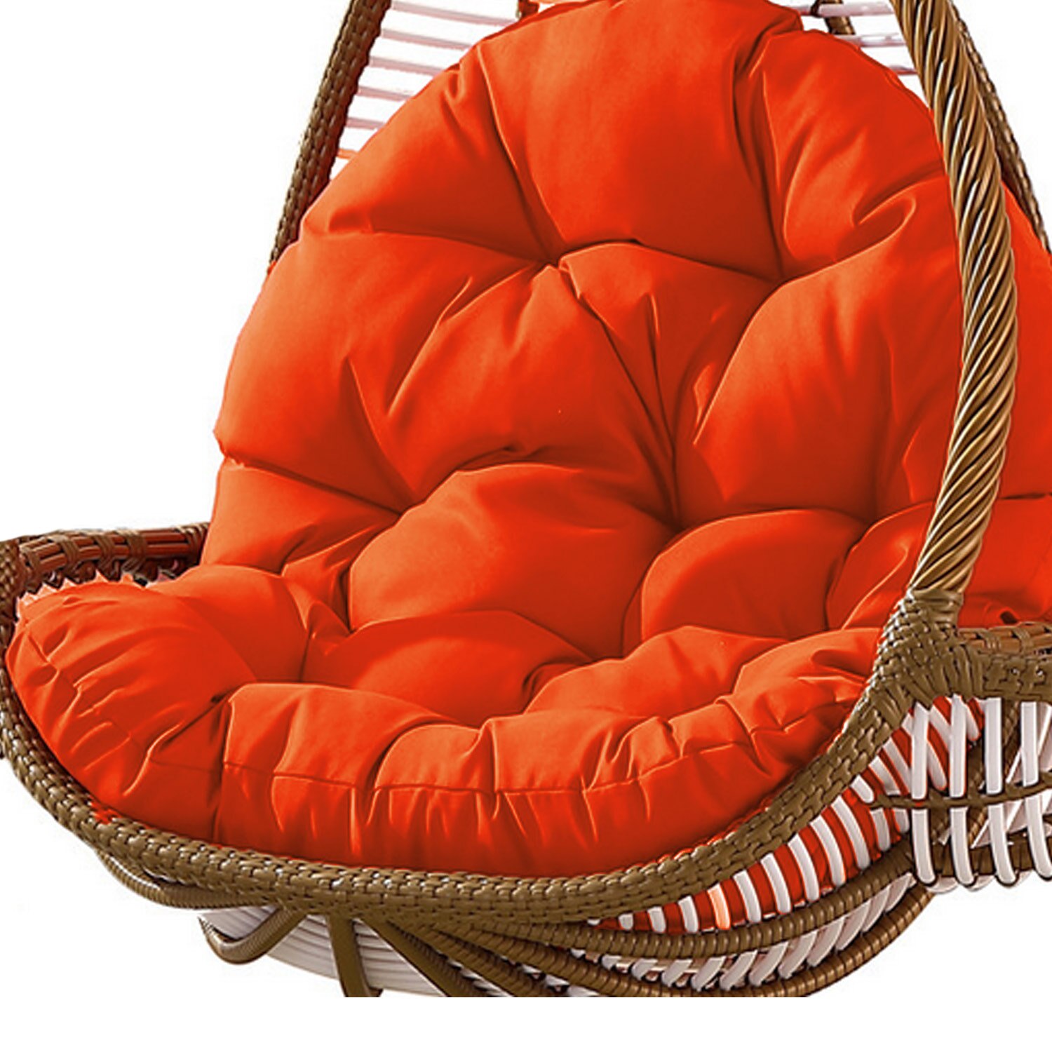 Columpio colgante, cesta oscilante, cojín de asiento, hamaca colgante gruesa de huevo, mecedora, cojines de asiento para el hogar, Patio, jardín, salas de estar: Orange