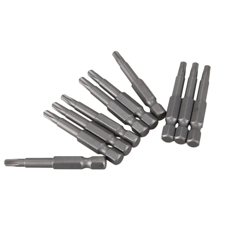 6.3mm sekskantet skaft 4mm t20 magnetisk spids torx skruetrækker bits 10 stk
