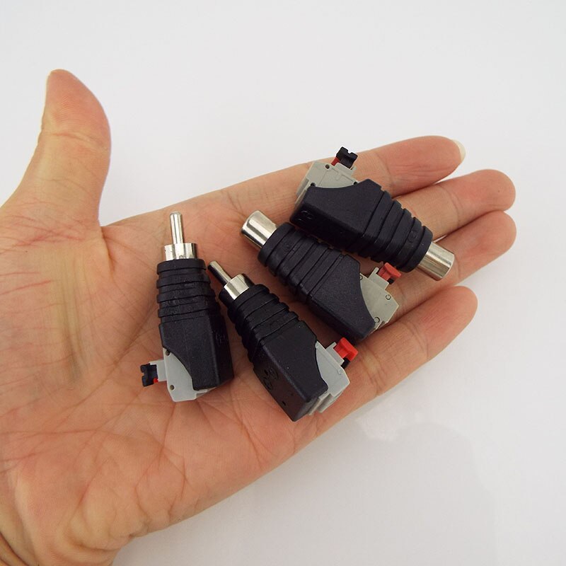 2.1*5.5mm Speaker Wire A/V Cable to Audio Male Female RCA Connector Press Plug Terminal Adapter Jack Plug