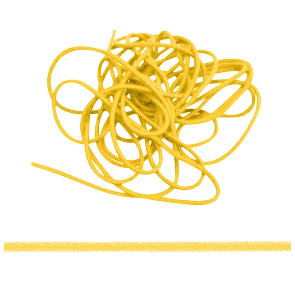 3mm THIN FINE ROUND ELASTIC STRETCH BUNGEE SHOCK CORD 11 COLOURS length 5/10M DIY Elastic Round Elastic Band Sewing accessories#: Yellow / 5M