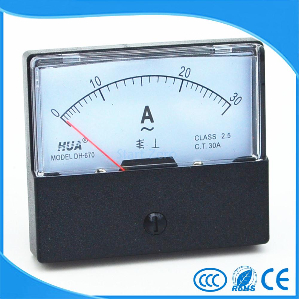 AC 0-30A Analog Panel Meter Ammeter Gauge DH-670