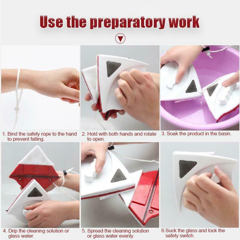 Double-Sided Window Glass Wiper Surface Magnetic Cleaning Brush Tools Useful Cleaner RT99