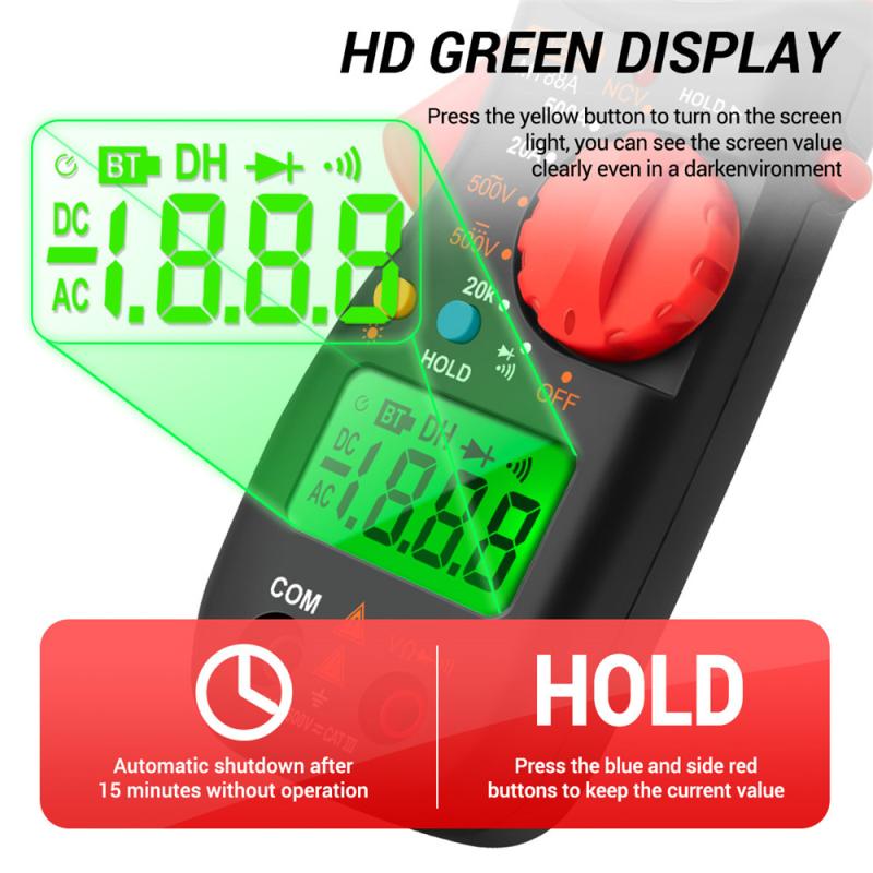 MT88A Digital Clamp Meter High Precision Multimeter DC/AC Voltage / Current Tester Frequency Capacitance NCV Resistance Buzzer