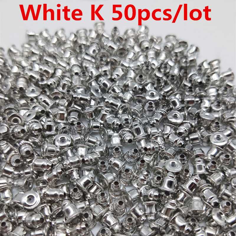 50/100 pièces pas cher résultats de bijoux en métal accessoires perles bouchons d'oreille écrous de poteau clair souple Silicone caoutchouc boucle d'oreille dos bouchon: 14