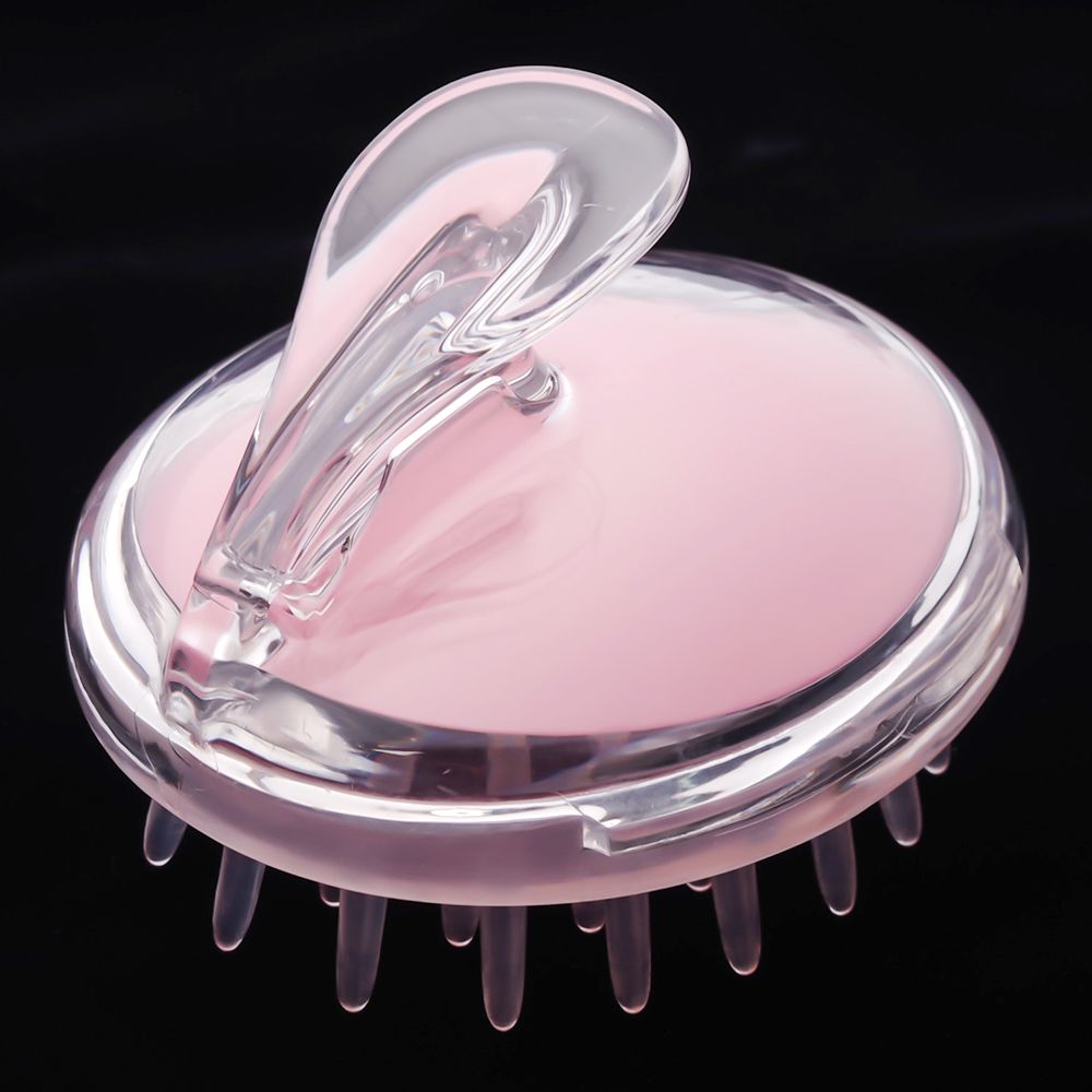 Siliconen Shampoo Hoofdhuid Borstel Douche Body Wassen Haar Massage Massager Brush Kam Shampoo Massage Borstel: Roze