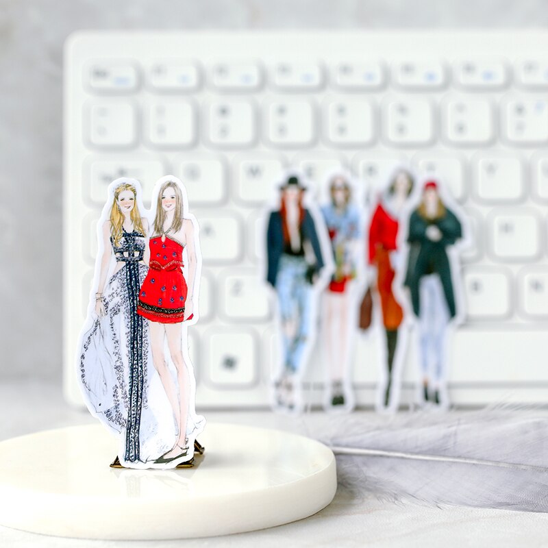 21Pcs/Set Hand Draw Street Girl Sticker DIY Craft Scrapbooking Album Junk Journal Happy Planner Decorative Stickers