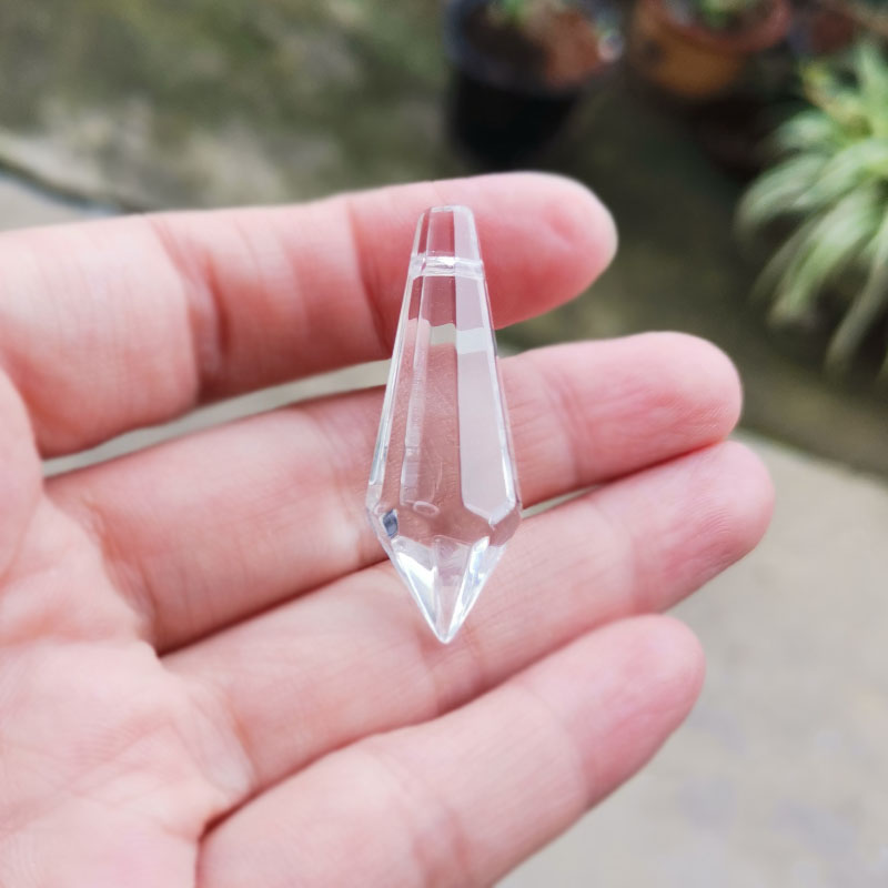 5/10 stücke 38mm Eiszapfen Tropfen Kristall Prisma Kronleuchter Teile Hängen Suncatcher Glas Prisma Anhänger Beleuchtung Perlen Kette Zubehör