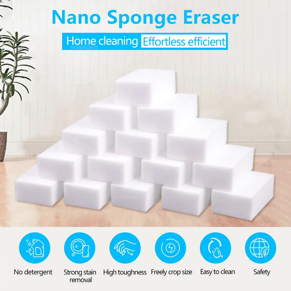 10/20/50/100 Uds esponja de melamina esponja mágica borrador limpiador esponjas de limpieza para cocina baño Herramientas de limpieza 10*6*2cm