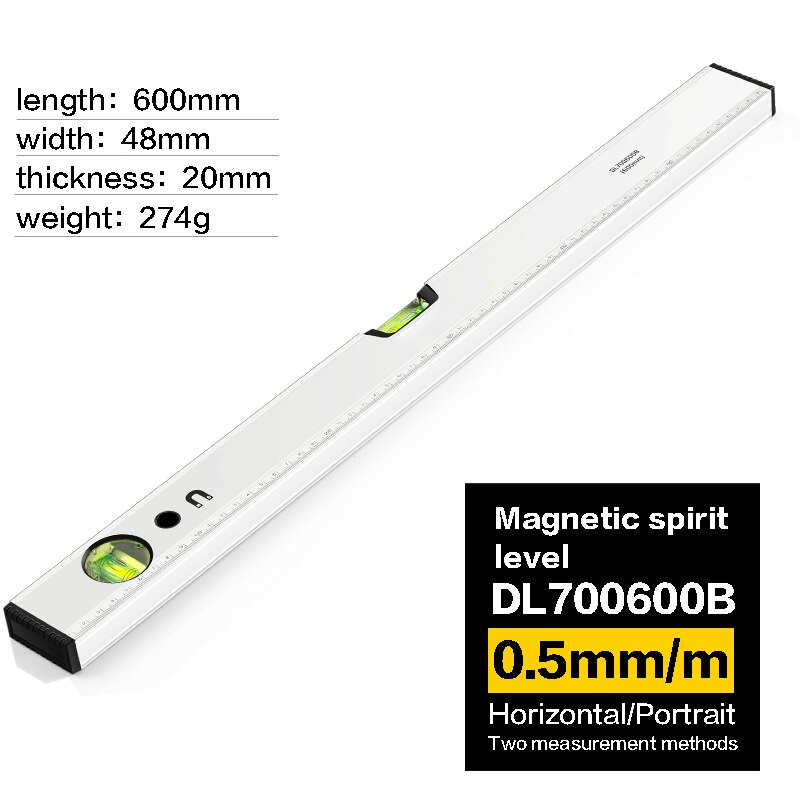 INGBONT Spirit Level Ruler Digital Protractor Angle Finder With/Without Magnets Inclinometer 226-600MM Slope Test Tool: 600MM