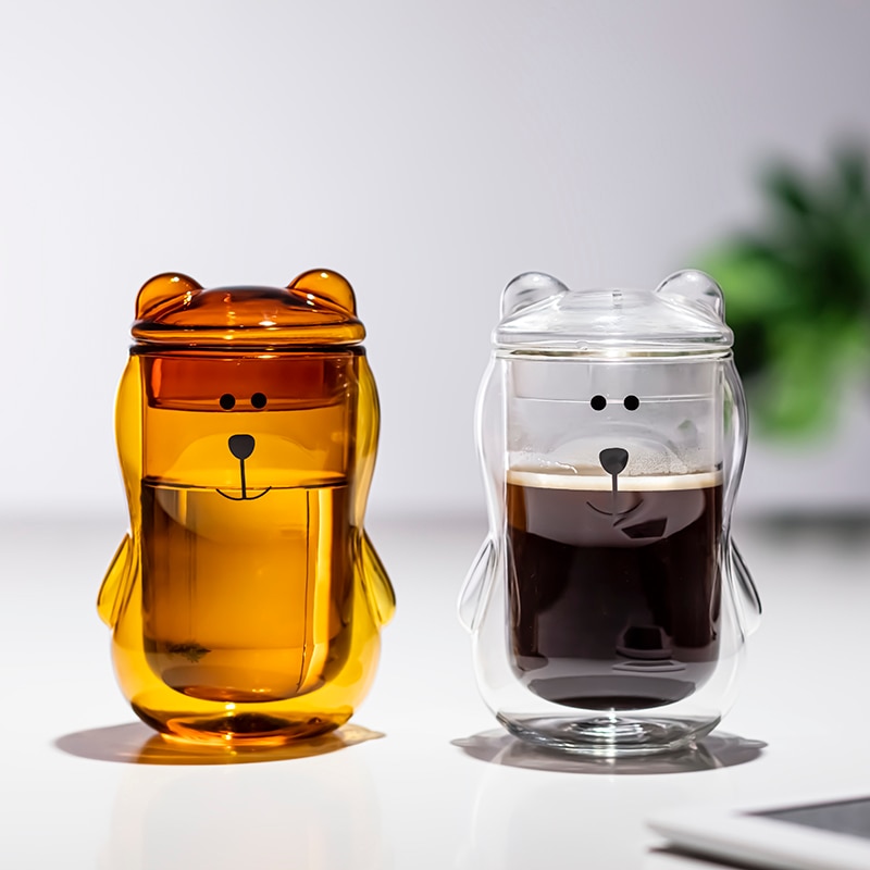 300ml Heat Resistant Double Wall Glass Cups Handmade Healthy Drink Mugs Tea Mugs Transparent Beer Espresso Coffee Milk Cups