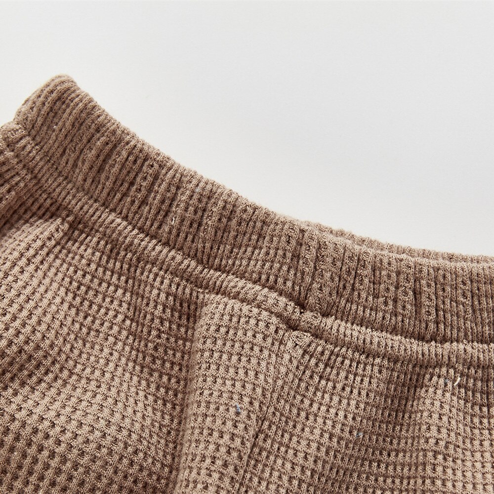 Baby Casual Broek Jongens En Meisjes Wafel Buitenlandse Stijl Peuter Broek Voor Buitenste Dragen Effen Kleur Met Zakken