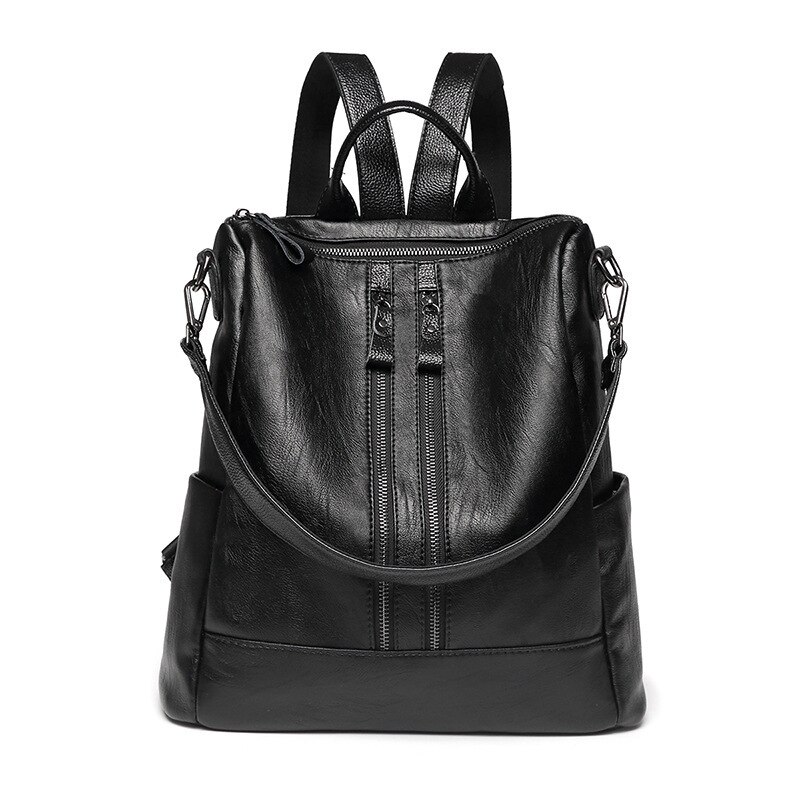 Nova moda náilon mochilas mulheres zíperes bolsos senhoras grande capacidade de viagem mochilas escolares feminino prata cinza/preto: B-1