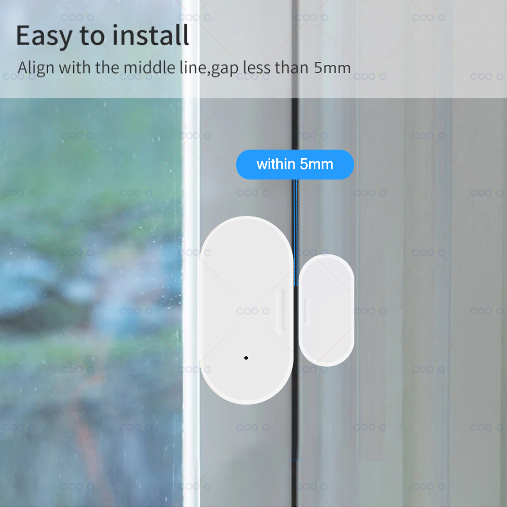 Ewelink Zigbee Türsensor, kabelloser magnetischer Fenster-Alarmdetektor, offen, geschlossen, funktioniert mit Zigbee2MQTT, Alexa Google müssen Tor