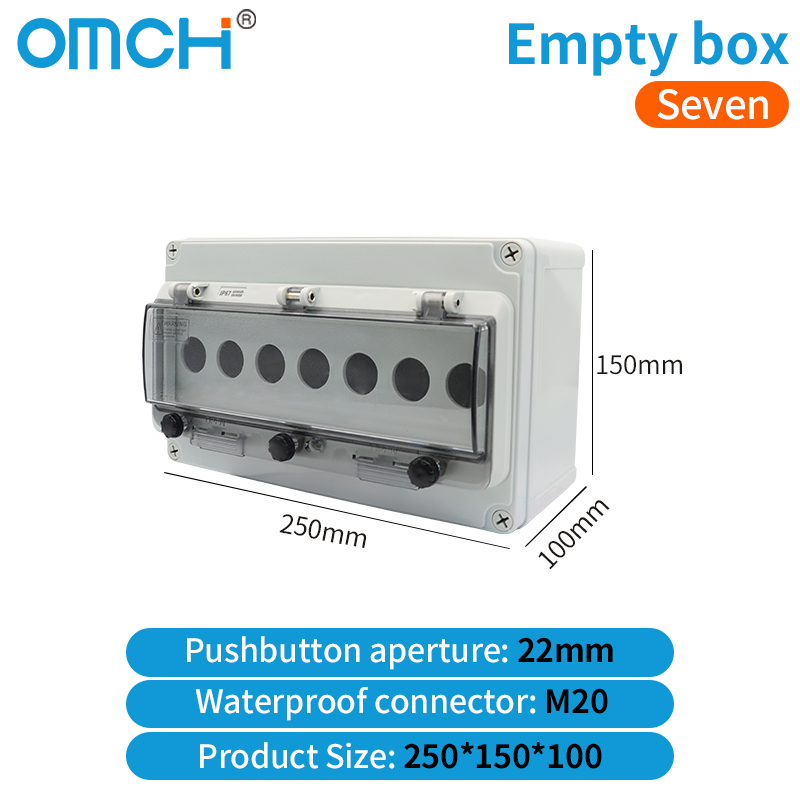 Emergency Stop Control Box Outdoor Button Switch Box With Protective Cover Waterproof Urgent Stop Button Control Box IP67: Orange