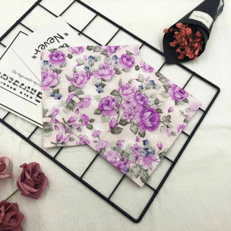 Kleurrijke Gedrukte Servetten 2 Ply Paarse Bloemen Lippenstift Papier Westerse Restaurant Bruiloft Wijnglas Bloem Papier 20 stks/pak 33 cm