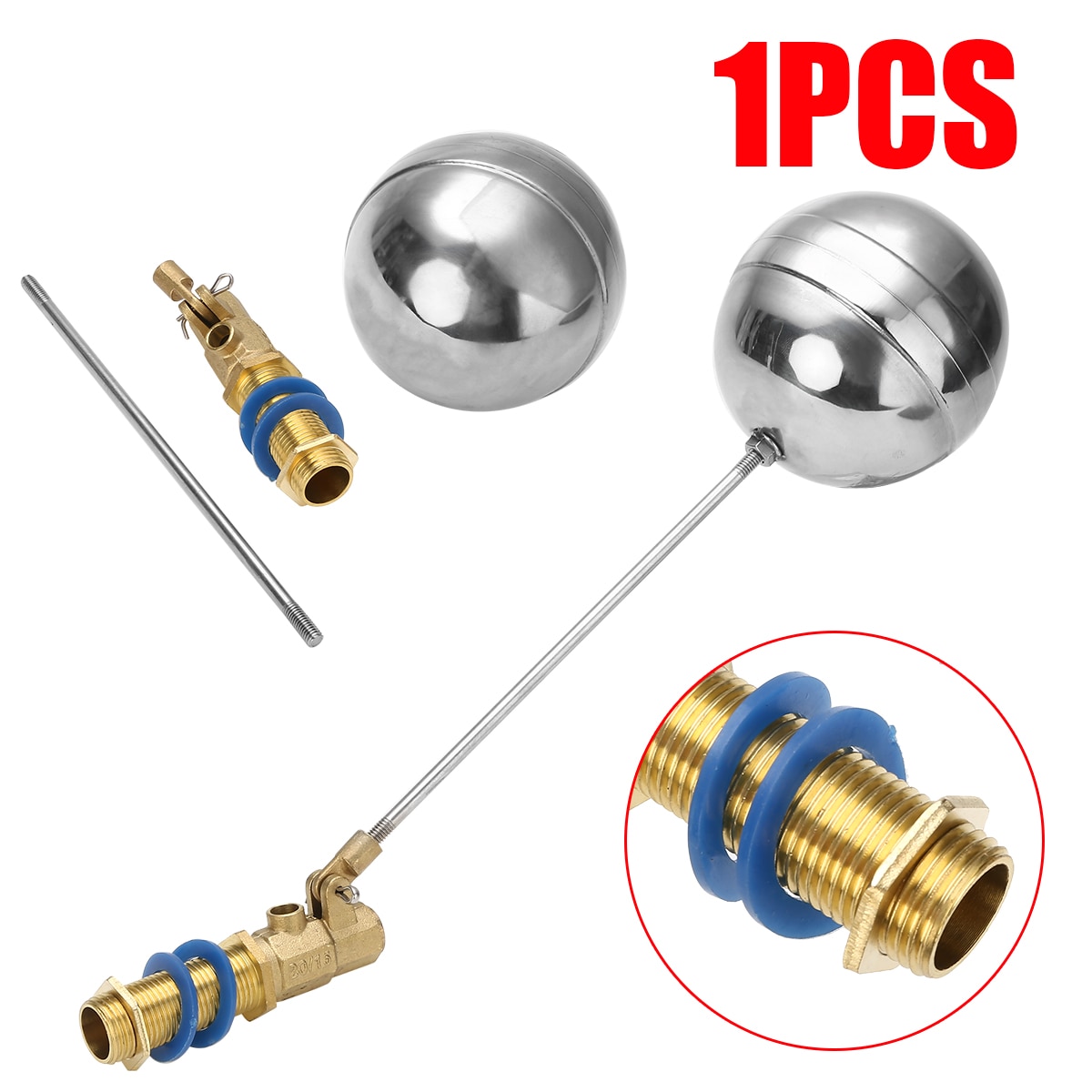 1/2&quot; Brass Ball Valve Cock Water Tank Liquid Level Stainless Steel High Pressure Float Valve Body Toilet Valve