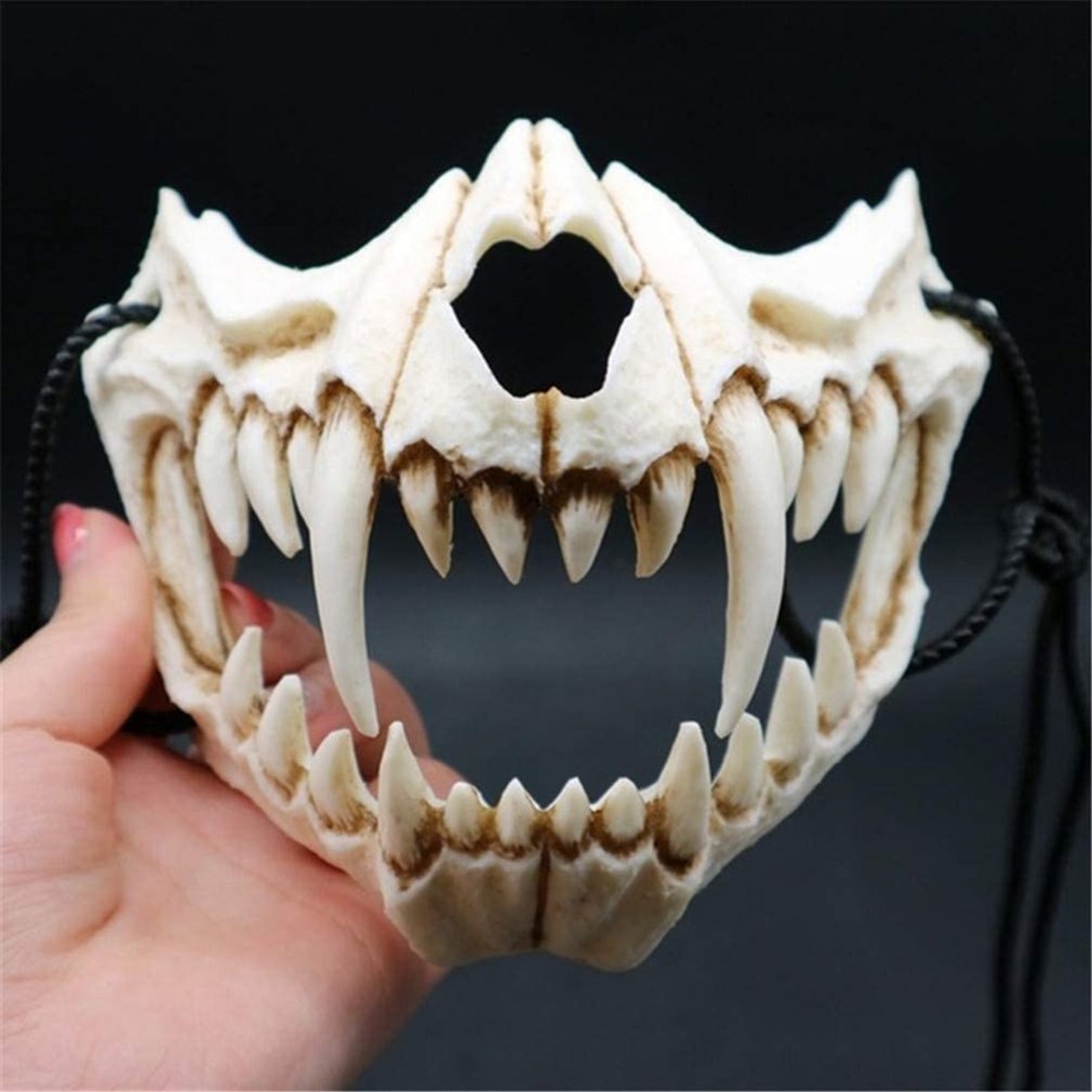 Halloween Performance Props Two-Dimensional Party Dress Up Mask Tiger Yasha Dragon God Mask Resin Mask