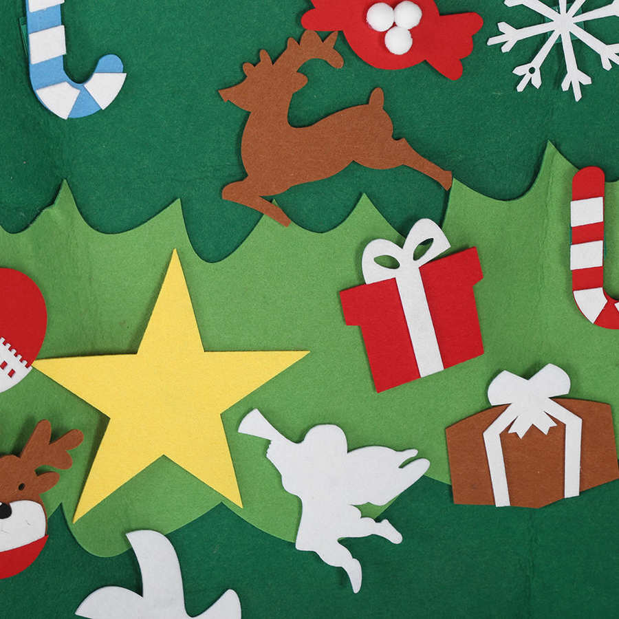Diy kerstboom doek patches non-woven stof kerstboom kerstboom hangend