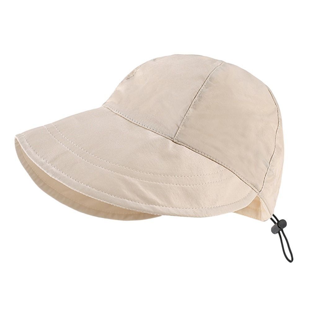 Chapeau de soleil d'été à large bord pour hommes et femmes, queue de cheval pliable, chapeau de proximité, Wstring réglable, casquettes de plage, E27: Kaki