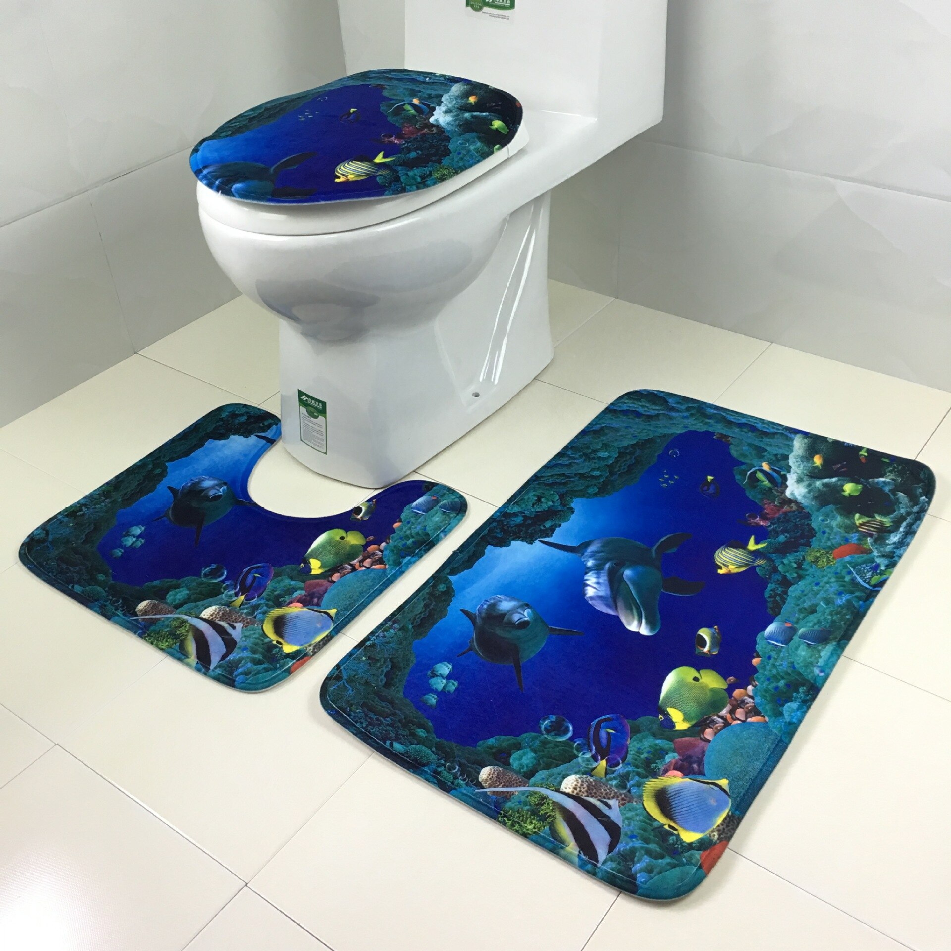 3Pcs/Set Bathroom Mats Non-Slip Carpets Zebra Pattern Mat Suede Water Absorbent Floor Rugs Bowl Toilet Cover Bath Decor Accessor: SY1