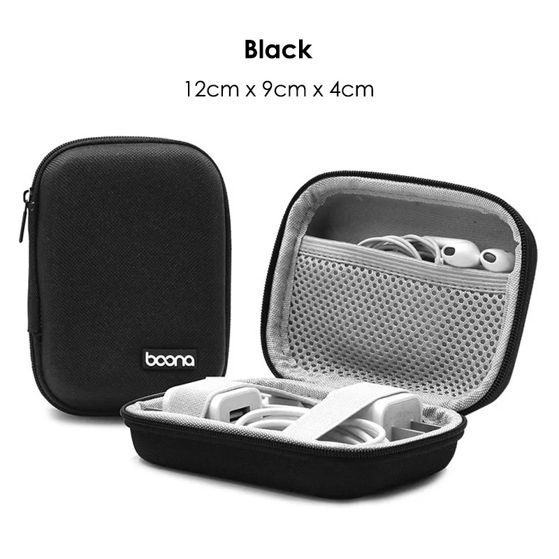 Portable Mini Hard Shell Digital Gadgets Storage Bag Bluetooth Earphone MAC Charger Case Data Cable U Disk Organizadores Box: Brown